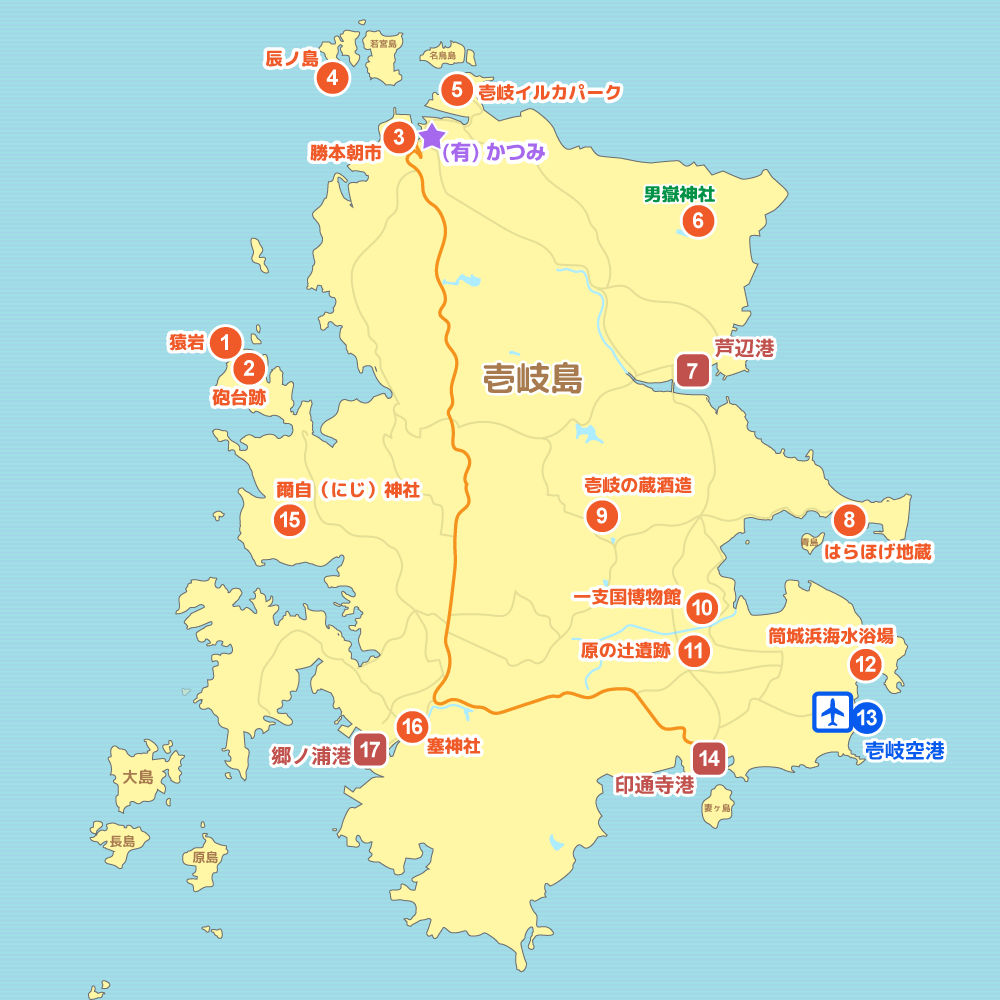 壱岐島観光マップ
